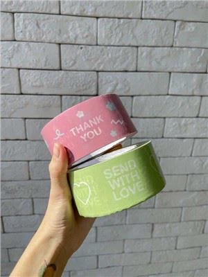 লোগো প্যানটোন কালার প্রিন্টেড প্যাকিং টেপ ছোট MOQ সহ শক্ত কাগজ সিলিং টেপ